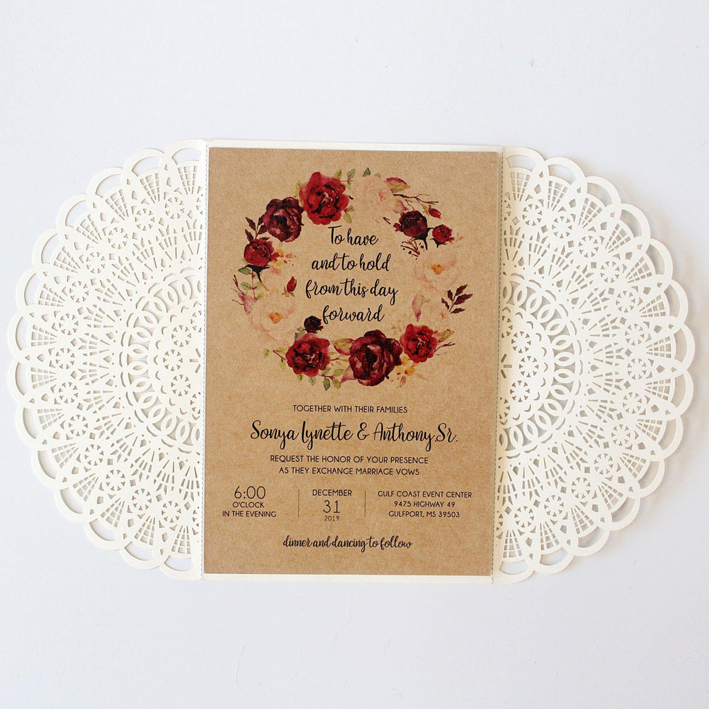 Vintage Ivory Wedding Invitation With Rose Flower Picky Bride 