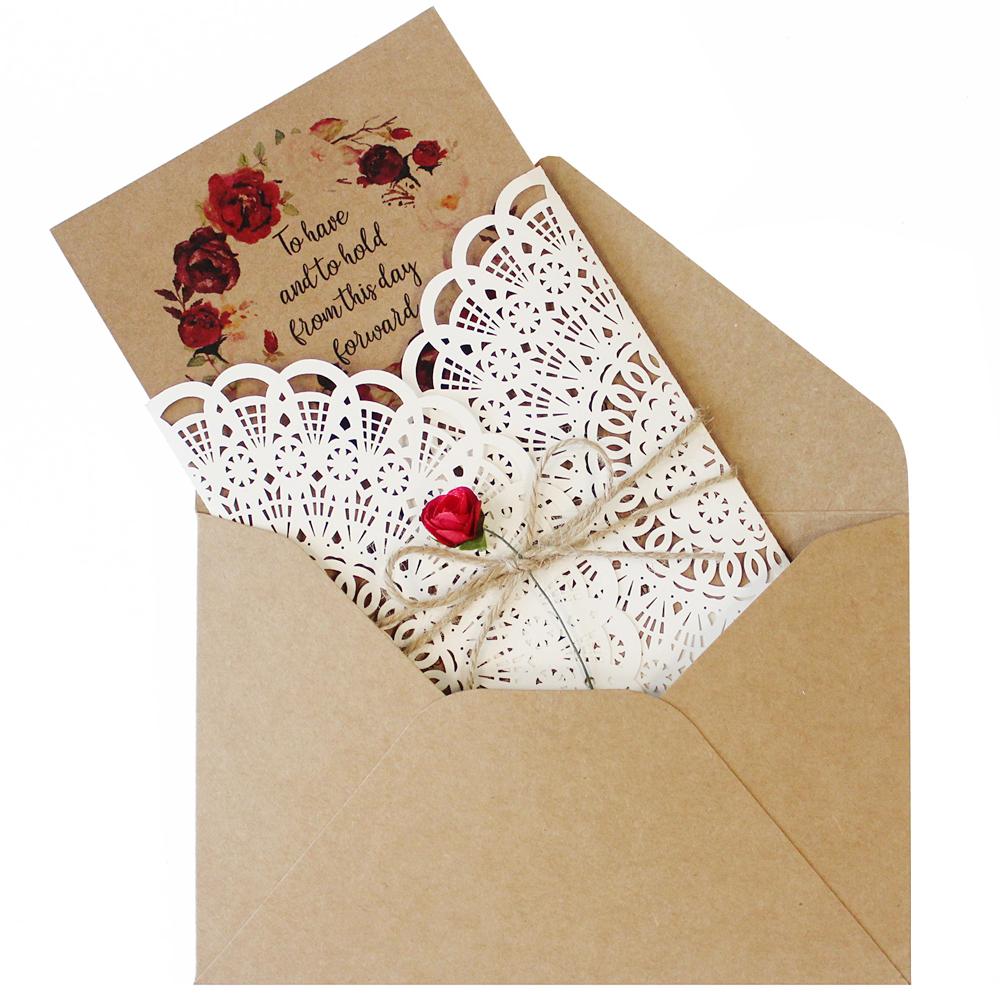 Vintage Ivory Wedding Invitation With Rose Flower Picky Bride 