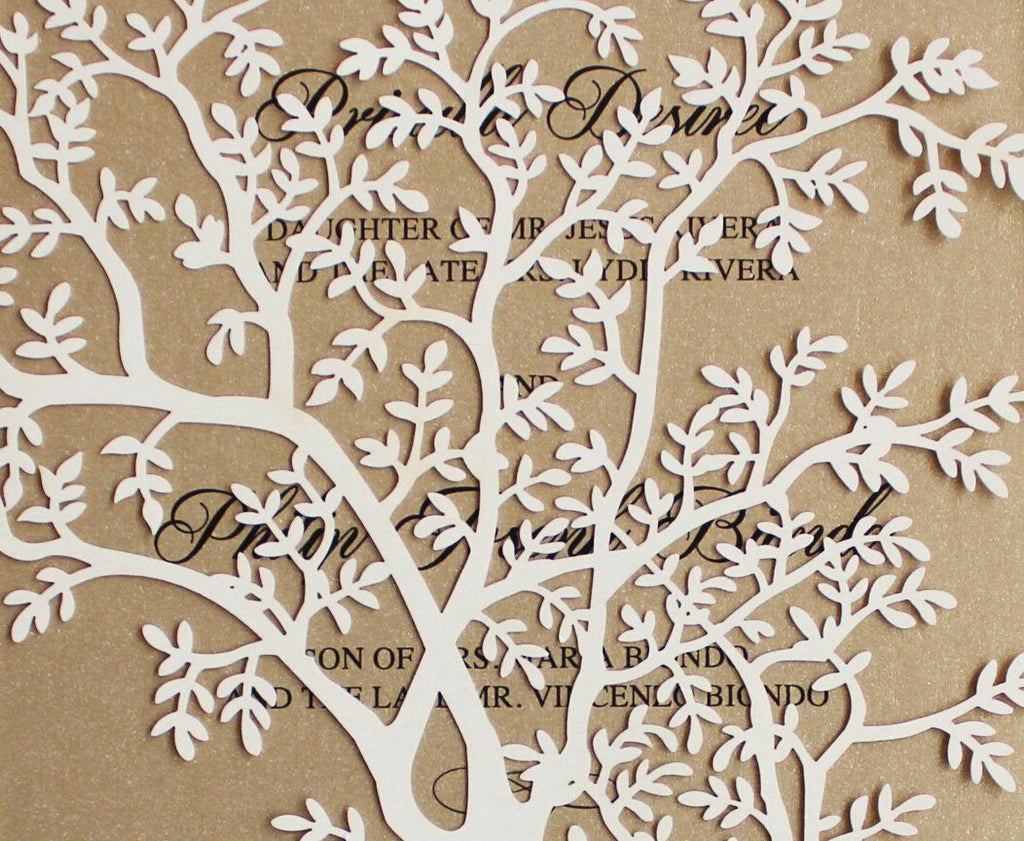 Vintage Wedding Invitations, Ivory Tree Invitation Cards Picky Bride 