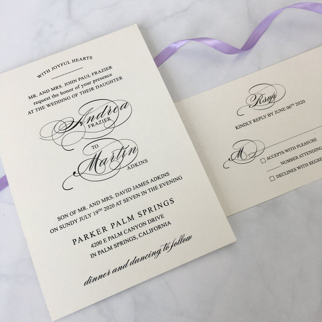 Wedding Invitation Cards with RSVP Laser Cut Invitations for Purple Theme Picky Bride 