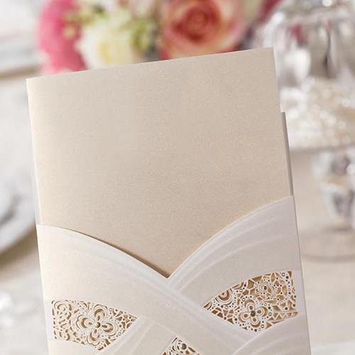 White Lace Wedding Invitations Unique Wedding Invitation - Set of 50pcs Picky Bride 