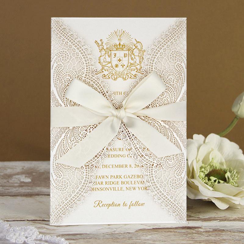 White Laser Cut Wedding Invitation Card with RSVP Cards Picky Bride 