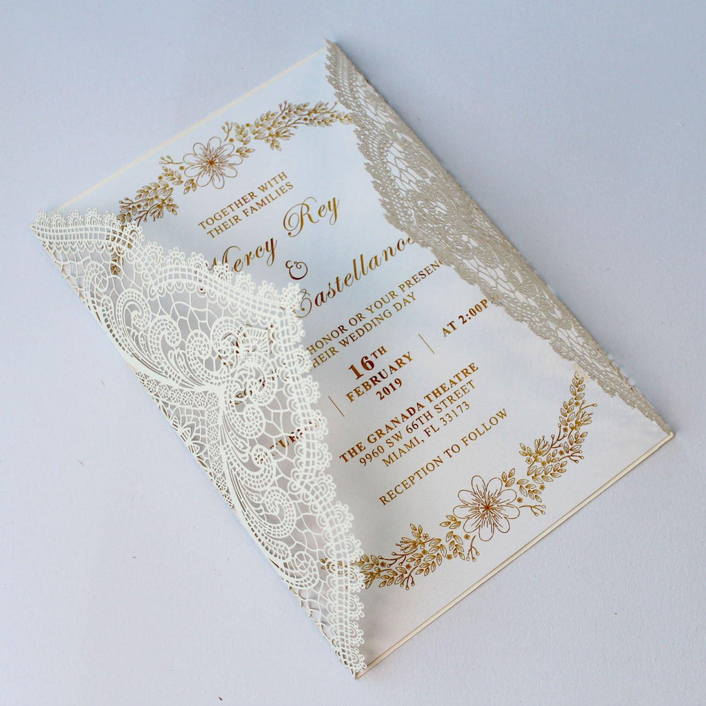 White Wedding Invitation with Ribbon Bow, Customized Invitation Cards Picky Bride 