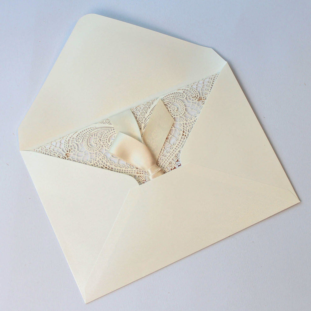 White Wedding Invitation with Ribbon Bow, Customized Invitation Cards Picky Bride 